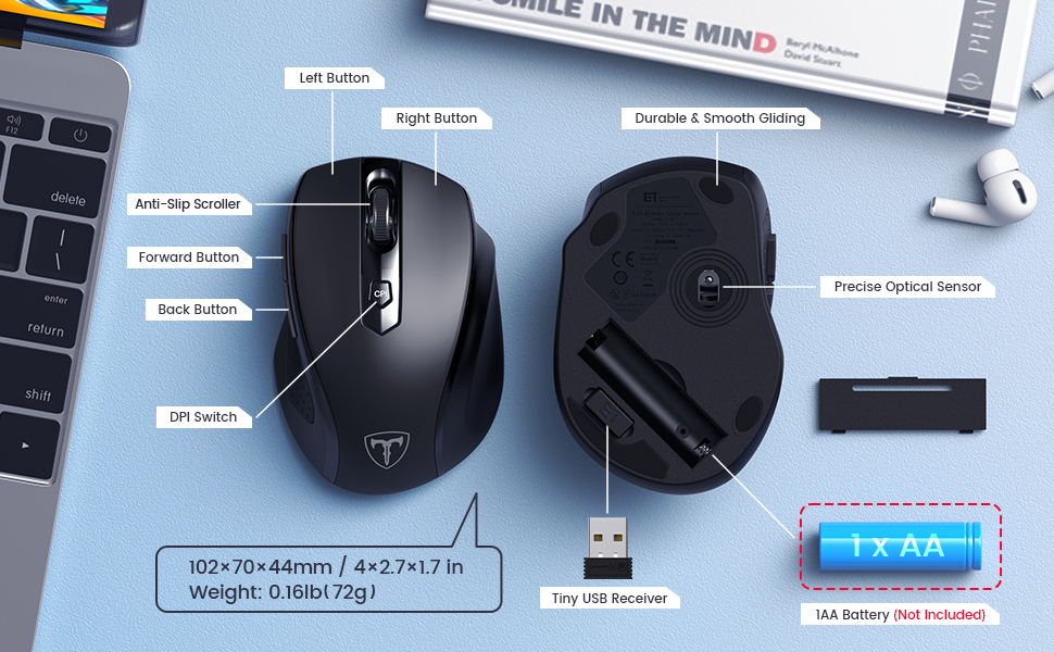 6 button 2400 DPI wireless mouse