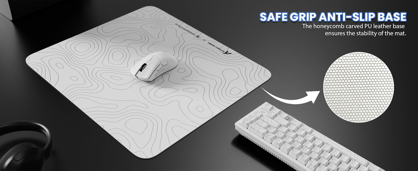 ATTACK SHARK CM05 Large Glass Gaming Mouse Pad - 450x400mm Nano-Textured Glass for Precision Speed
