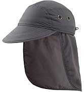 Connectyle Mens UV Sun Protection Cap Safari Hike Cap with Neck Flap Fishing Hat