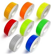 WENFUMUSIC 8 Rolls of 8 Colors High-Visibility Reflective Tape - Waterproof Self-Adhesive Safety ...