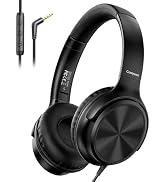 Cowyawn Over Ear Headphones Wired, 3.5mm Foldable Wired Headphones with Microphone, Volume Contro...