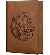 MINICAGIE Leather Journal for Men Soft Cover 256 Pages Lined Bible Journals for Writing A5 Lion J...