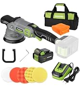 WORKPRO 20V Cordless Car Buffer Polisher Kit with 4.0Ah Battery, 7-Speed | 2000 to 5000 RPM, Puli...