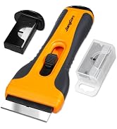 JiangCore Razor Blade Scraper Tool with 15 Extra SK5 Blades - Multi-Surface for Glass Tile Window...
