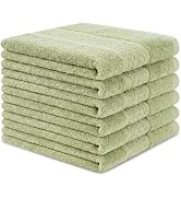 INFICRIME 6 Pack 100% Cotton Wash Cloth, 13x13 Inch Highly Absorbent and Soft Feel Fingertip Towe...