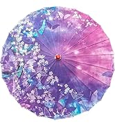 Bestage 33" Women's Chinese Japanese Handmade Silk Cloth Parasol Umbrella Decoration Art Dance Cl...