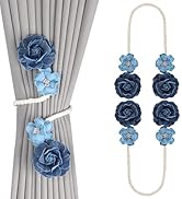 Meplait 2 Pack Flower Curtain Tiebacks, No Drilling Boho Curtain Holdbacks for Thin & Thick Drape...