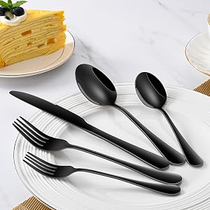 Black Flatware Sets Tableware Sets