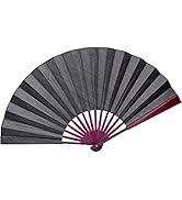 HONSHEN Chinese Folding Fan Hand Fan with Traditional Chinese Arts Handicraft Black 13inch