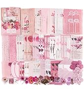 RISYPISY 100Pcs Floral Scrapbook Supplies Kit for Junk Journal | Scrapbooking Paper & PET Sticker...