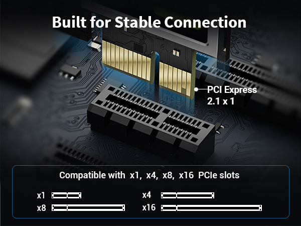 Gold-plated Contactors on PCI express nic Ensure Stability Supports x1 x4 x8 x16 PCI Express Slots