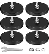 DIYMAG Magnet 6PCS 1/4inch Screw Hole Strong Rubber Coated Magnets Magnetic License Plate Holder ...