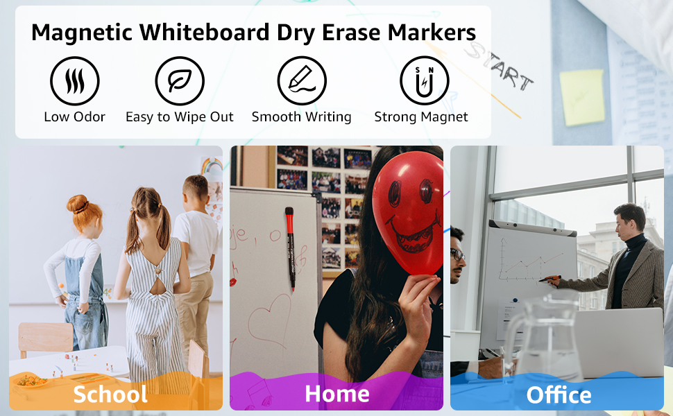 Magnetic dry erase markers fine point