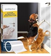 PROTECTO Cat & Dog Scratch Door Protector with Utility Knife - 60" x 8" Clear Wall Protector for ...