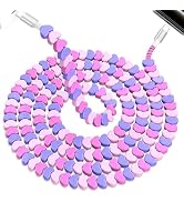 Jelanry 6.6FT USB-C to USB-C Cable Heart Beaded Cord, 60W PD Charging & Data Sync, Type C Charger...