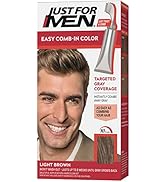 Just For Men Easy Comb-In Color Mens Hair Dye, Easy No Mix Application with Comb Applicator - Lig...