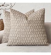 Foindtower Set of 2 Decorative Neutral Floral Print Throw Pillow Covers Vintage Accent Farmhouse ...
