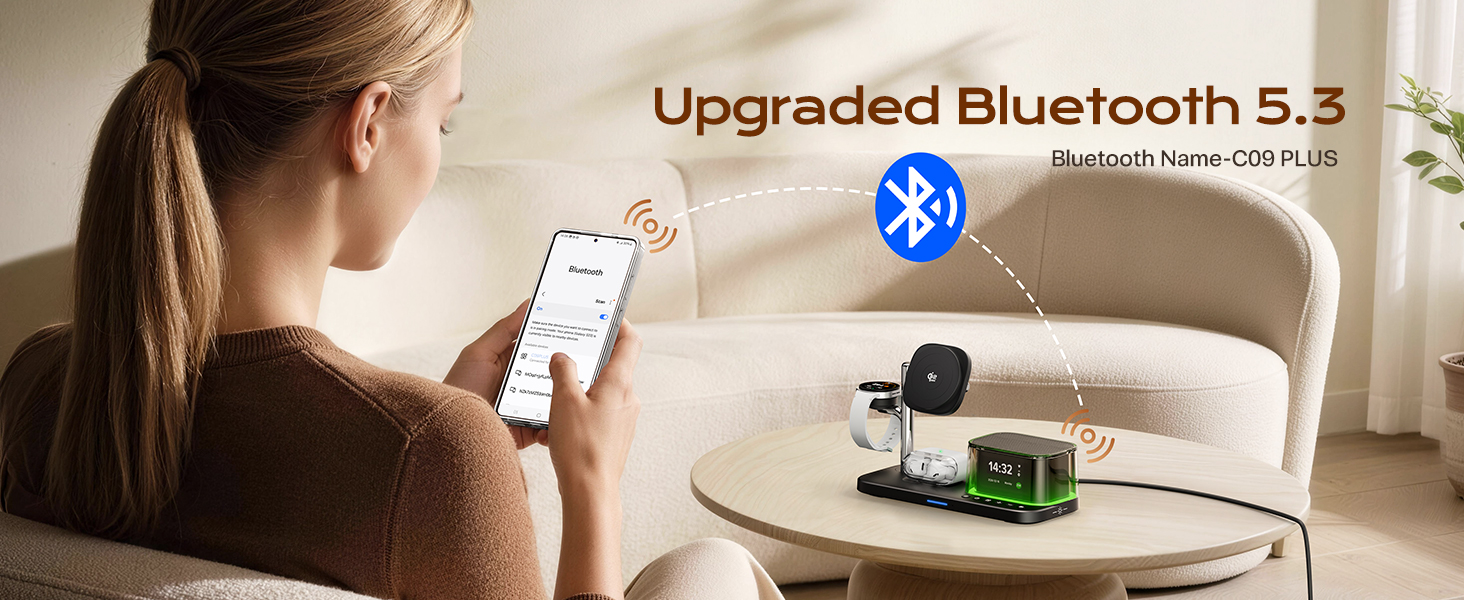 Wireless Charging Dock with bluetooth
