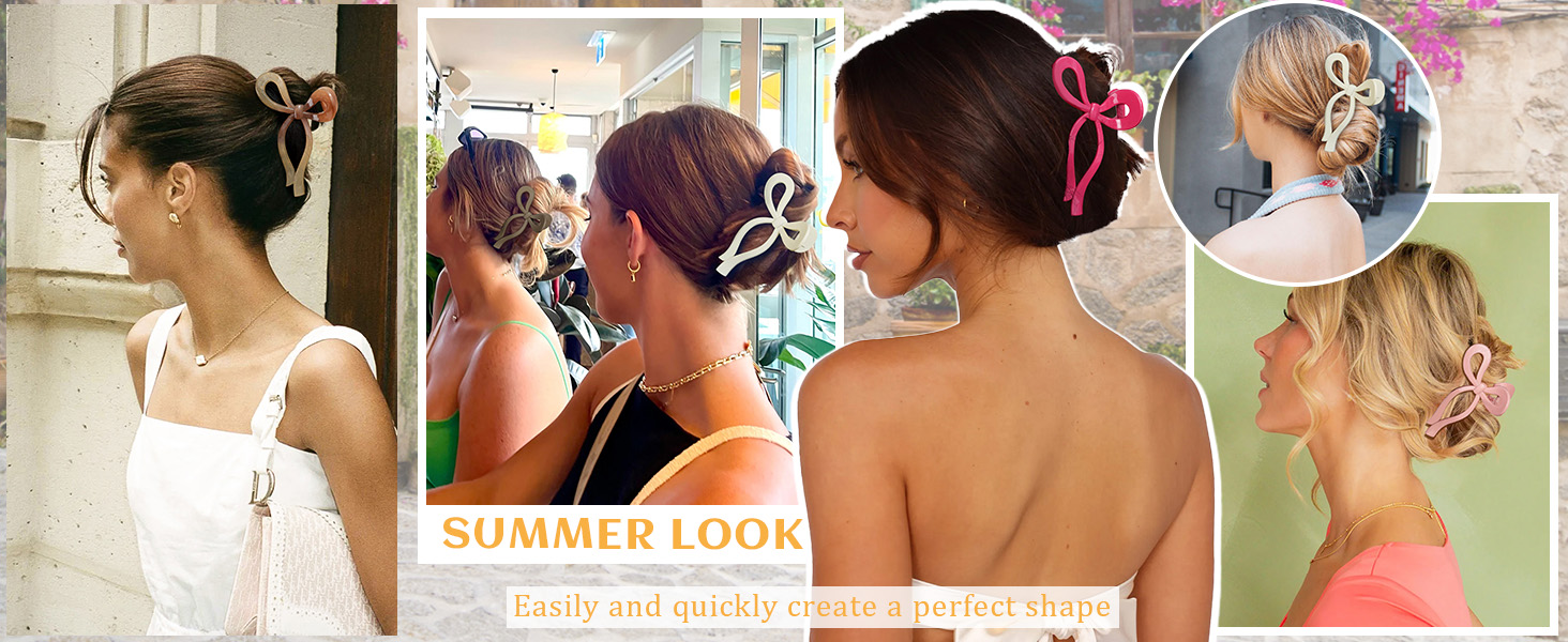 Bow Claw Clip Large Hair Clips Strong Hold Bow Hair Clip Nonslip Hair Bows for Women Hair Barrettes