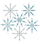 Naler 6 Pack Beaded Snowflake Ornament Kit for DIY Making Christmas Tree Ornaments, White Blue Cl...