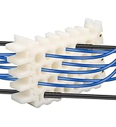 9mm/0.35in Network Cable Comb Organizer Panel - 6x4 Holes for CAT5/6/7/8 Ethernet Cord Management...
