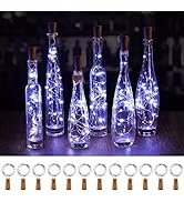 Wine Bottle Lights with Cork, Twinkle Lights 12 Pack 20 LED Waterproof Battery Operated Cork Ligh...