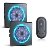 CallToU Hearing Impaired Doorbell with Strobe Light & 55 Melodies, 1000ft Long Range Wireless Doo...