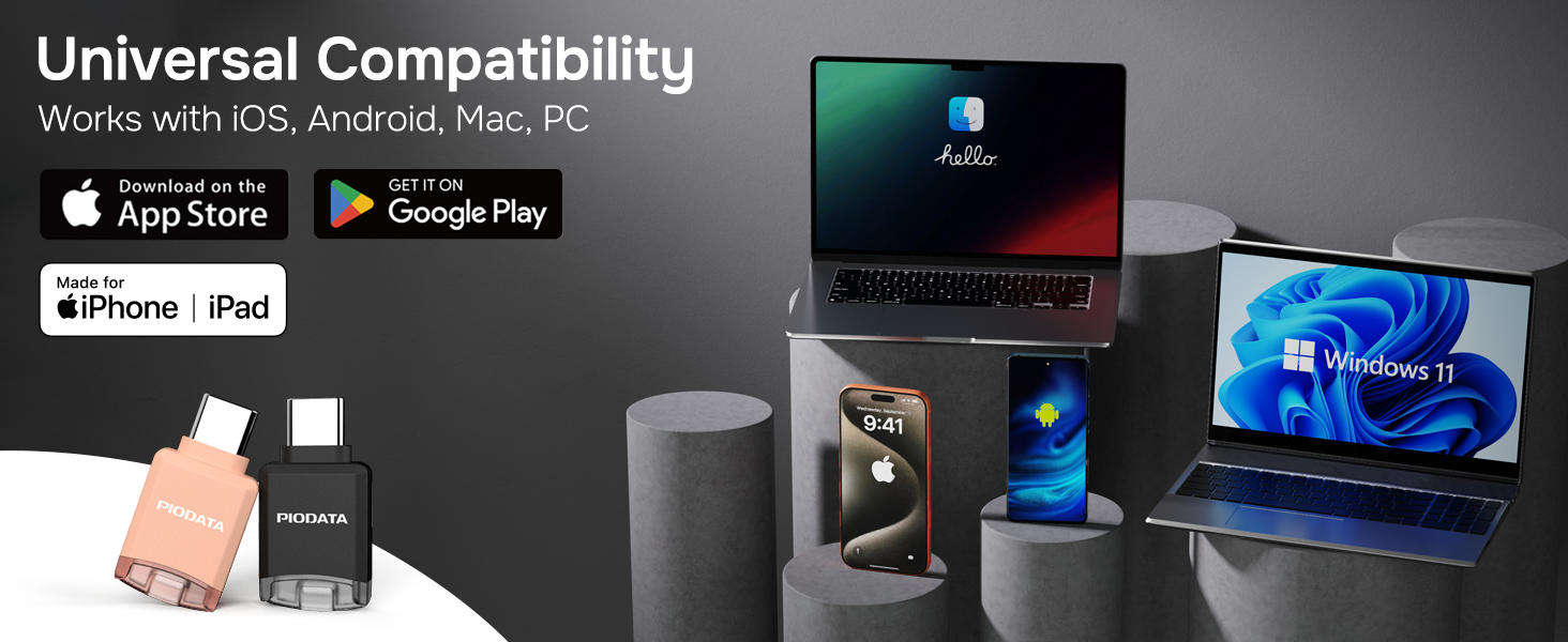 Universal Compatibility with all USB-C connected devices or use an adapter to connect other devices