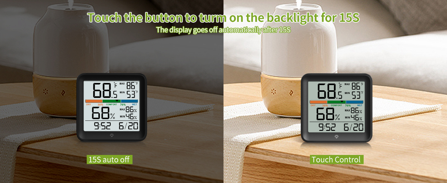 Thermometer with backlight
