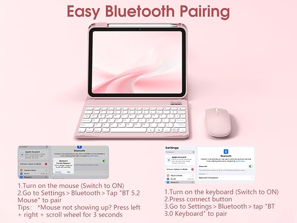 Easy Bluetooth Pairing - teclado para ipad a16