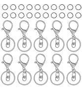 30Pcs Lobster Claw Clasps Keychain for Jewelry Making,Metal Lobster Clasp Swivel Trigger Clips wi...