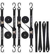Ayaport Cam Buckle Tie Down Straps 10 feet 2200lbs Break Strength Securing Straps with S Hooks fo...