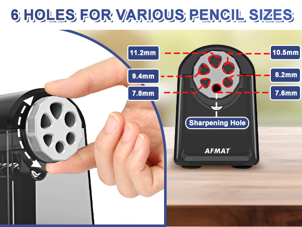 6 Holes Electric Pencil Sharpener Heavy Duty