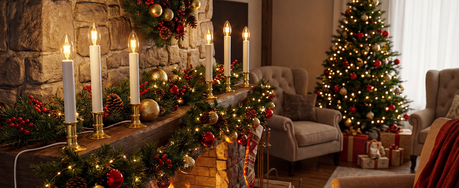 4 pack led christmas window candles lamps