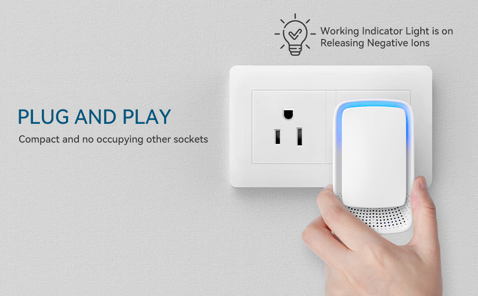 Air Ionizers for Home, Plug In Negative Ion for Bedroom