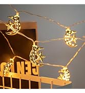 Vigdur Ramadan String Lights - 20 LEDs Eid Mubark Moon Star Fairy Lights Battery Operated with Ti...