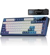 RK ROYAL KLUDGE M100 Wireless Mechanical Keyboard w/Screen & Dual Knobs, Tri-Mode Gasket Mount Ga...