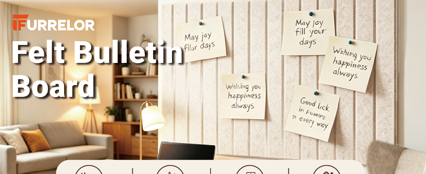 Large Felt Bulletin Board for Wall Decor
