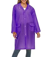 JMinger Raincoats For Women Men Reusable Portable Waterproof EVA Long Rain Ponchos with Hoods