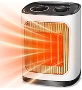 Kismile Portable Electric Space Heater, Small Ceramic Heater Fan with Thermostat, Tip-Over and Ov...