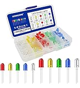 200Pcs Light Emitting Diodes Assortment Kit, WOWOONE Bright Led Light Diodes, Assorted Color Ligh...