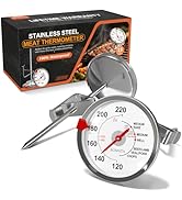 BOMATA 2 Pack Stainless Steel Meat Thermometer Oven Safe, Leave in Probe Food Thermometer with 2....