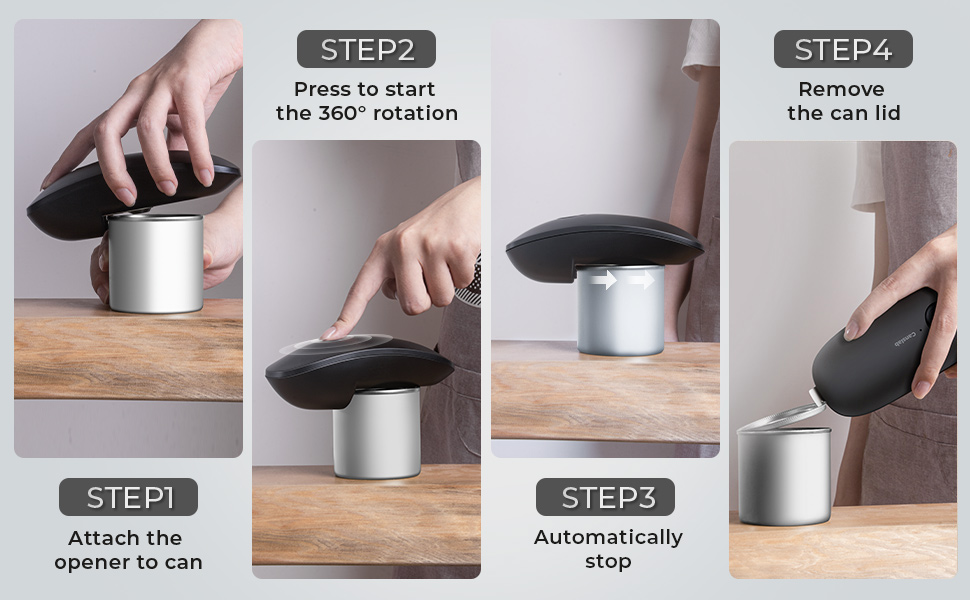 4 Step to easy open any sizes cans