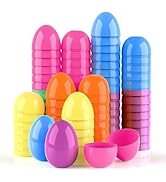 HDLNKAK Vibrant Fillable Plastic Easter Eggs Assortment - 2.36” Empty Easter Eggs, 50 Pcs Colorfu...