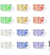 Bexdir 12 Packs Fairy Lights, Bright Fairy Lights Battery Operated, 7FT 20LED Waterproof Fairy St...