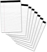 Legal Pads 5 x 8 Inch Notepad, 8 Pack Note Pads College Ruled Perforated Memo Pad for Work Study ...