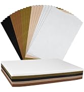NEBURORA 2mm Thick Felt Sheets for Crafts 20 Pcs Stiff Felt for Crafts, White Brown Felt Fabric S...