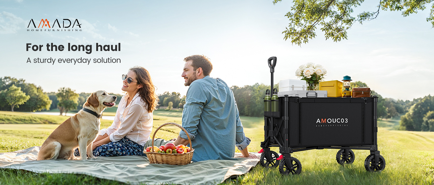 Collapsible Wagon Cart Foldable Wagon Folding Outdoor Utility Wagon