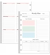 Weekly Planner Undated Refills - Junior Size 53 Sheets/106 Pages Colorful Weekly Planner for 8-Di...