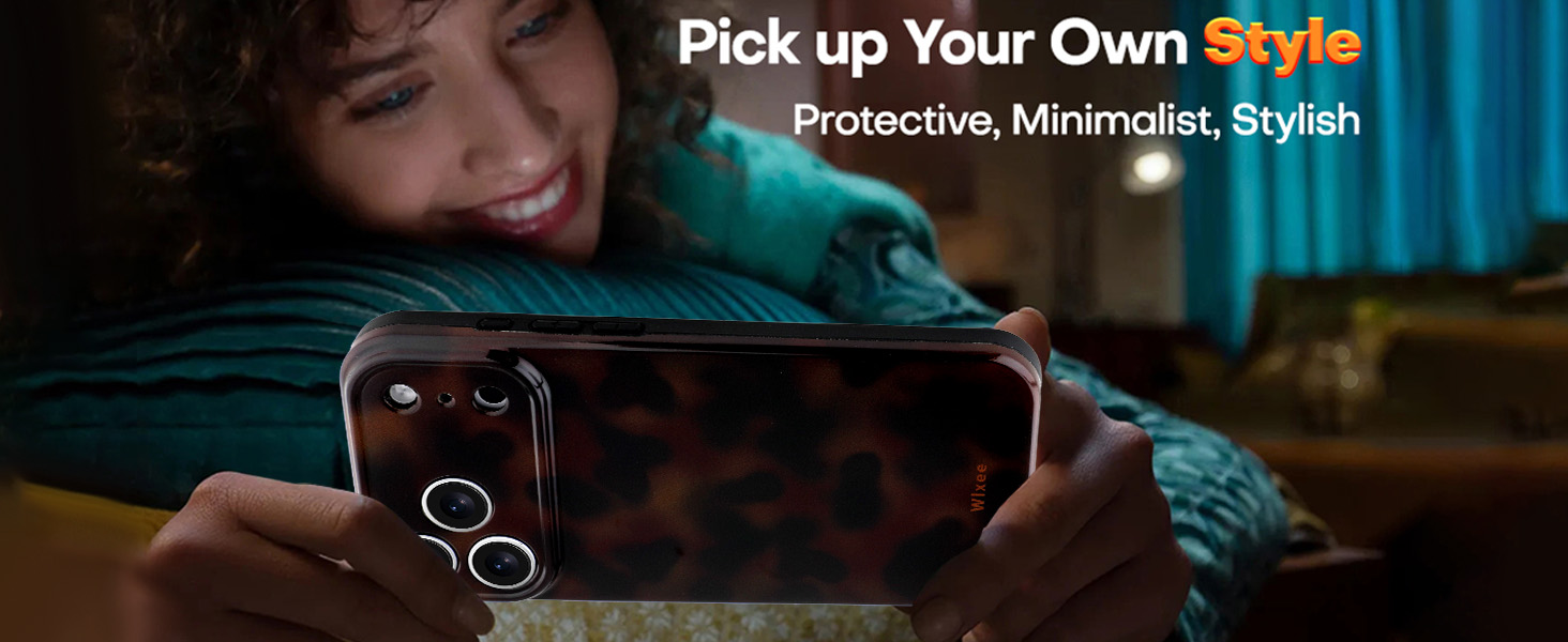 Wlxee Case for iPhone 17 Pro Max, Stylish Leopard Tortoise Amber Design